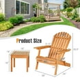 thumbnail image 2 of Gymax 3PCS Eucalyptus Adirondack Chair Set w/ Side Table Outdoor Patio Natural, 2 of 10