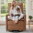 thumbnail image 6 of Gelloan Upholstered Swivel Glider and Recliner Nursery Chair,Brown, 6 of 7