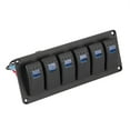 thumbnail image 1 of 6-Gang LED Urable Rocker Switch Panel Aluminum Panel Rocker Switch For, 1 of 8