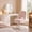 Pink-Large, variant on Large Vanity Stool Chair with Storage and Folding Back, Height Adjustable Lift Ottoman with 360° Swivel and Quiet Wheels, Soft Faux Fur Seat Stool for Living Room,Pink