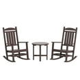 thumbnail image 3 of Polytrends  Laguna Hdpe All Weather Outdoor Patio Rocking Chairs With Side Table (3-Piece Set) Dark Brown, 3 of 5