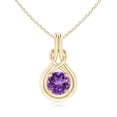 thumbnail image 1 of Angara Collier en Améthyste Naturelle - Pendentif Solitaire en Améthyste Ronde 1,7 ct Nœud Infini en Or Jaune 14K pour Femmes, 1 of 8