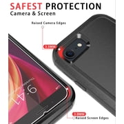 Diverbox Designed for iPhone SE case with Screen Protector Heavy Duty Shockproof Shock-Resistant Cases for iPhone se Phone 2022/2020 Release (Black)
