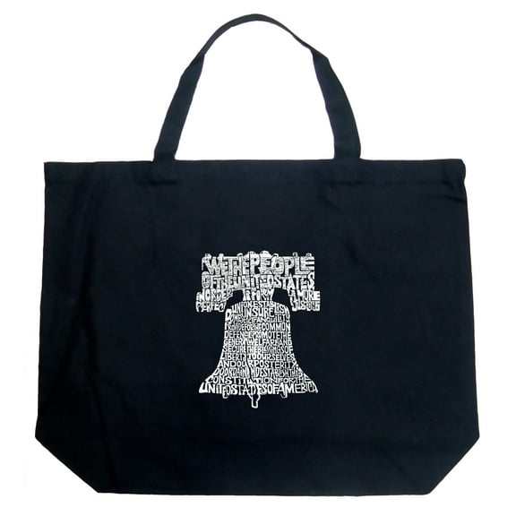 LA Pop Art Large Word Art Tote Bag - Liberty Bell