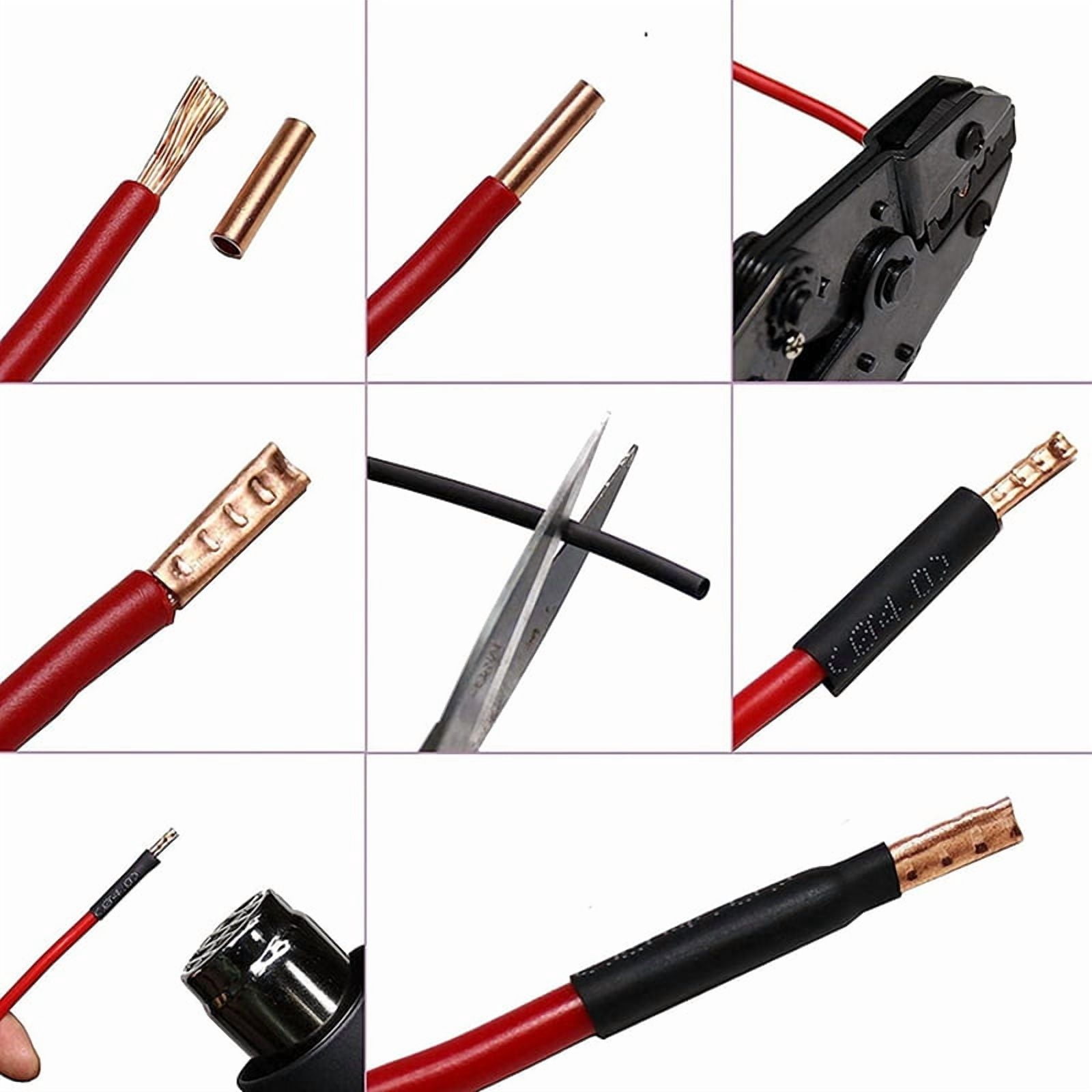 1940Pcs Wire Ferrules Kit Tinned Copper Crimp Connector Electrical Cable Pin Cord Terminal Kit with Heat Shrink Tubing