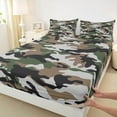 thumbnail image 3 of Castle Fairy Brown Green Black Camo Twin Sheet Sets 3pcs for Children Teens Adults,Vintage Camouflage Twin Fitted Sheet Microfiber,Abstract Geometric Breathable Flat Sheet,Super Cozy Room Decor, 3 of 7