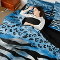 thumbnail image 4 of Castle Fairy Zebra Cheetah Print Bedding Comforter Set,Abstract Gradient King Bedding Sets, 4 of 8