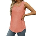 thumbnail image 3 of AherBiu Summer Tank Tops for Women Crewneck Casual Loose Plain Tees Stretch Sleeveless Basic Top Tshirt, 3 of 8