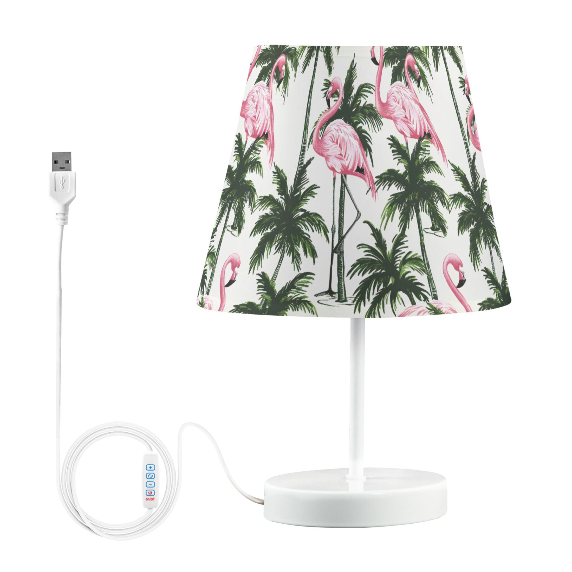 LED Desk Lamp Flamingos and Palm Trees Table Nightstand Lamps with 3 Color Temperatures for Home Bedroom Living Room Decor 6x11