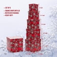 thumbnail image 4 of UNIQOOO 5PCS Christmas Nesting Gift Boxes with Lid, Xmas Nested Box Set, 5 Sizes, Square Stackable, Red White Snowflake Candy Cane Paper Box Tower Décor, for Holiday Thanksgiving New Year Packaging, 4 of 9