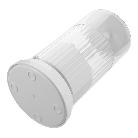 IDEANATEGRATE 1Pcs Modern White Makeup Brush Holder Organizer for Bathroom Countertop Rotating Storage