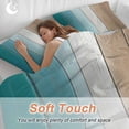 thumbnail image 4 of 3 Piece Aqua Brown Ombre Duvet Cover Set California King, Microfiber Comforter/Quilt Cover with Corner Ties and 2 Pillowcases, Vintage Country Wooden All Season Soft Bedding with Zipper Closure, 4 of 8