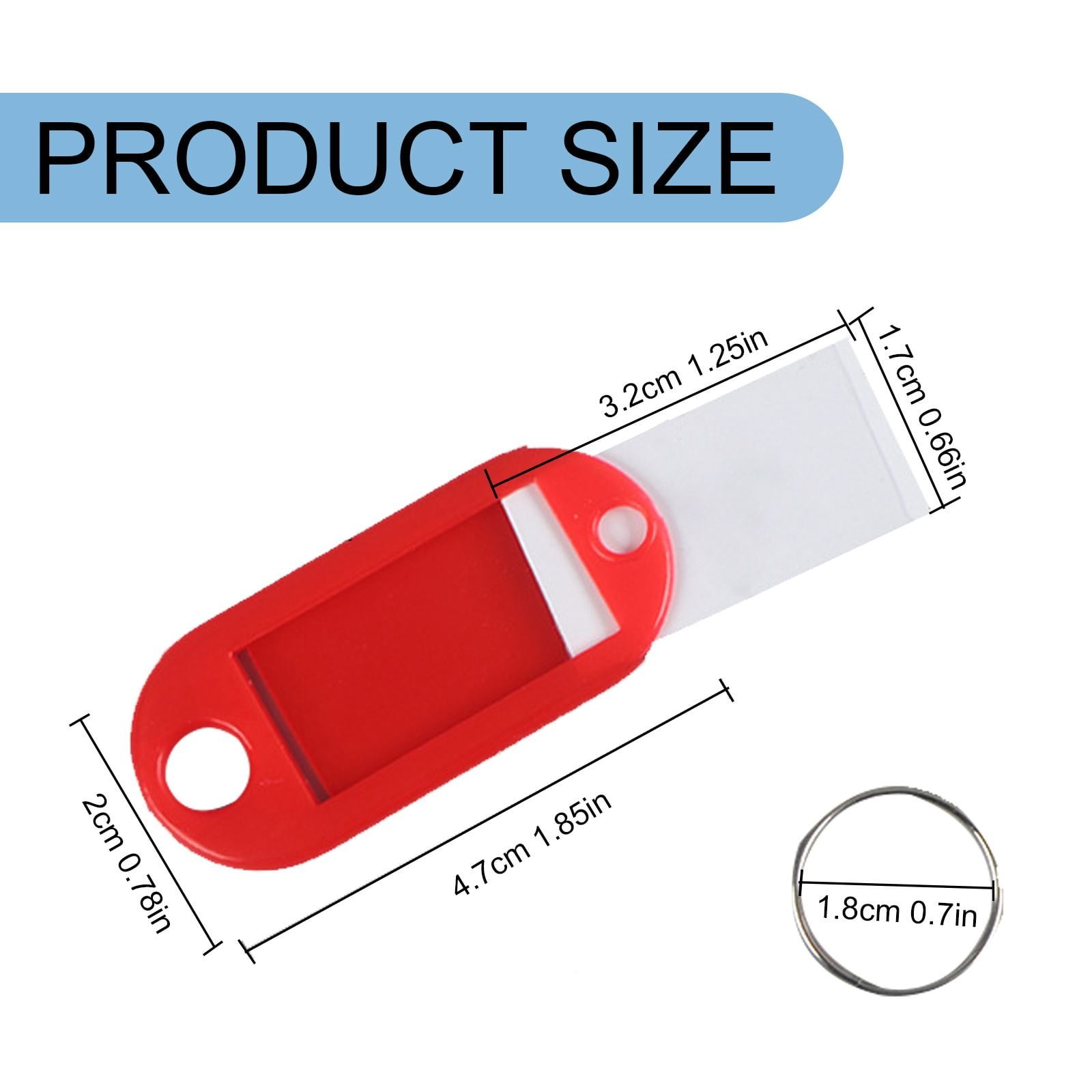 50 Étiquettes Porte-clés En Plastique Multicolores (10 Couleurs) - Inscriptibles, Autocollantes - Pour Clés, Bagages, Identification