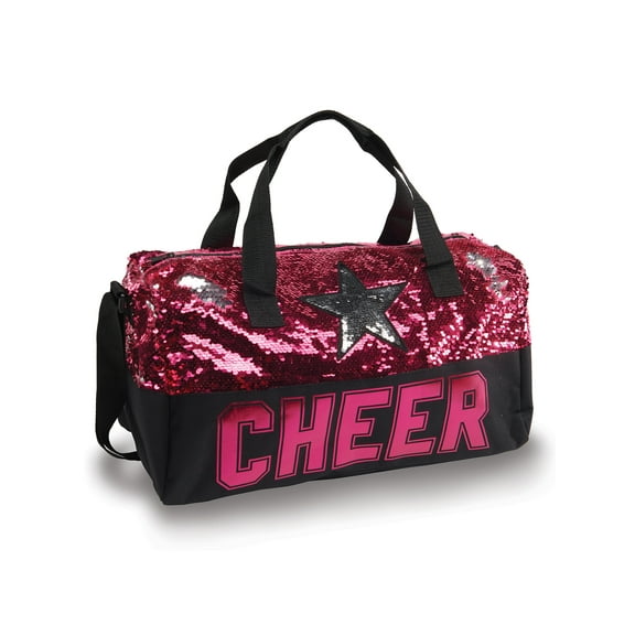 Danshuz Black Fuchsia Sequin Cheer Star Duffel Bag Purse