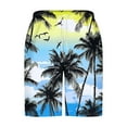 thumbnail image 4 of Xysaqa Men's Big & Tall Bathing Suit Board Shorts Mens Swim Trunks Holiday Hawaiian Beach Shorts Palm Tree Printed Swimsuit Elastic Waist Drawstring 3X 4X 5X Summer Savings, 4 of 5