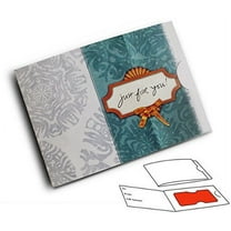 Gift Card Holder - Teal Damask (100 Pack)