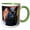 Green/White, variant on 3drose, Panther with Snow on His Head Image of Watercolor Painting, 15oz Mug