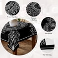 thumbnail image 5 of Black Boho Table Cloth Waterproof Tablecloths, Retro Farmhouse Neutral Abstract Geometric Tablecloth Dining Table Cover for Kitchen Party Tabletop Outdoor, Rectangle Tablecloth 60x120 Inch, 5 of 9