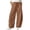 Coffee, variant on Womens Casual Corduroy Barrel Pants Elastic Waist Drawstring Wide Leg Curved Lounge Pants with Pockets