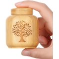 thumbnail image 1 of Mini Urn for Human Ashes - Bamboo Set of 1 With Tree of Life Pattern Engraved - Small Keepsake Cremation Urn for Human or Pet Ashes, Holds Up to 7.5 Cubic Inches, 1 of 7