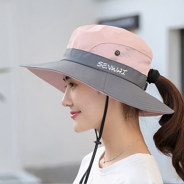 Chapeau Décontracté été/automne – Coton, Large Bord, Pliable, Protection UV – 56-58 Cm – Pêche, Randonnée, Voyage – Blanc