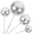 thumbnail image 3 of unbranded 20Ud Decoraciones Plateadas En Bola Para Pastel Y Cupcakes Con Acabado Delicado, 3 of 8