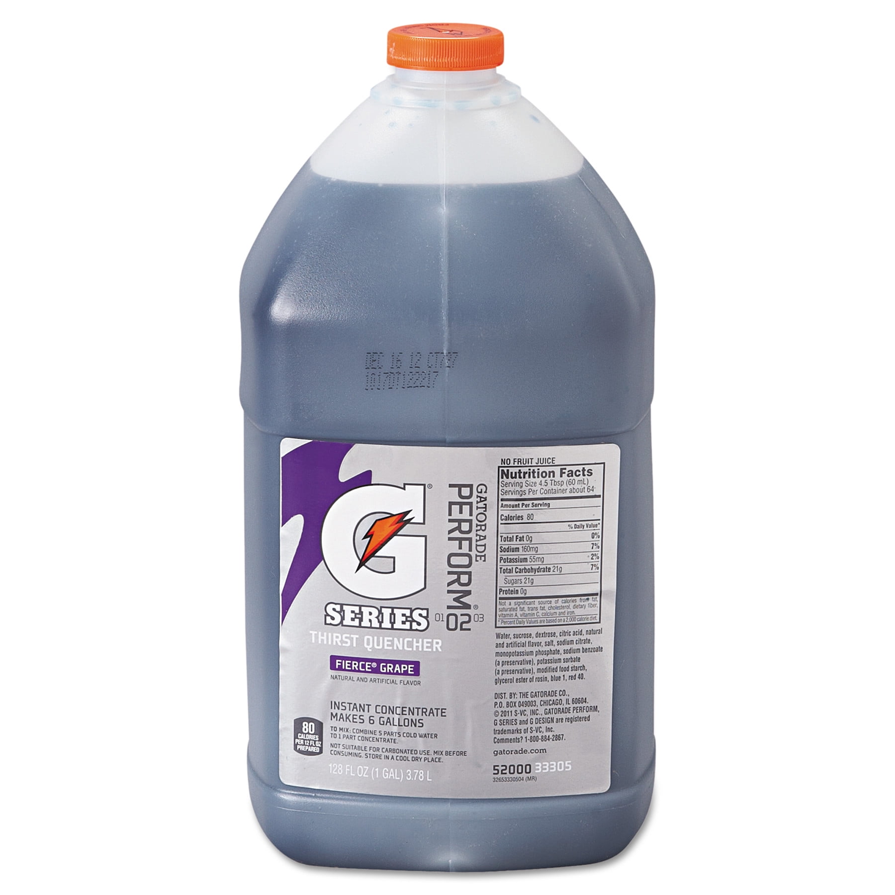 Gatorade Liquid Concentrate, Fierce Grape, One Gallon Jug, 4 Count