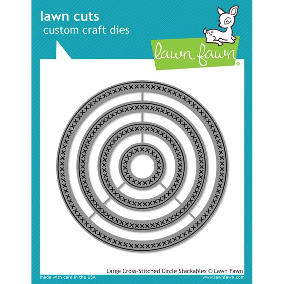 Lawn Fawn Mèches Artisanales Personnalisées - Grandes Mèches en Cercle Brodées