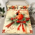 thumbnail image 2 of Manfei Red Cardinals Berry Twin Sheet Sets,Cute Bowtie Bow Twin Fitted Sheet,Merry Christmas Flat Sheet For Girls,Ultra Soft Home Decor,3 Pieces, 2 of 7