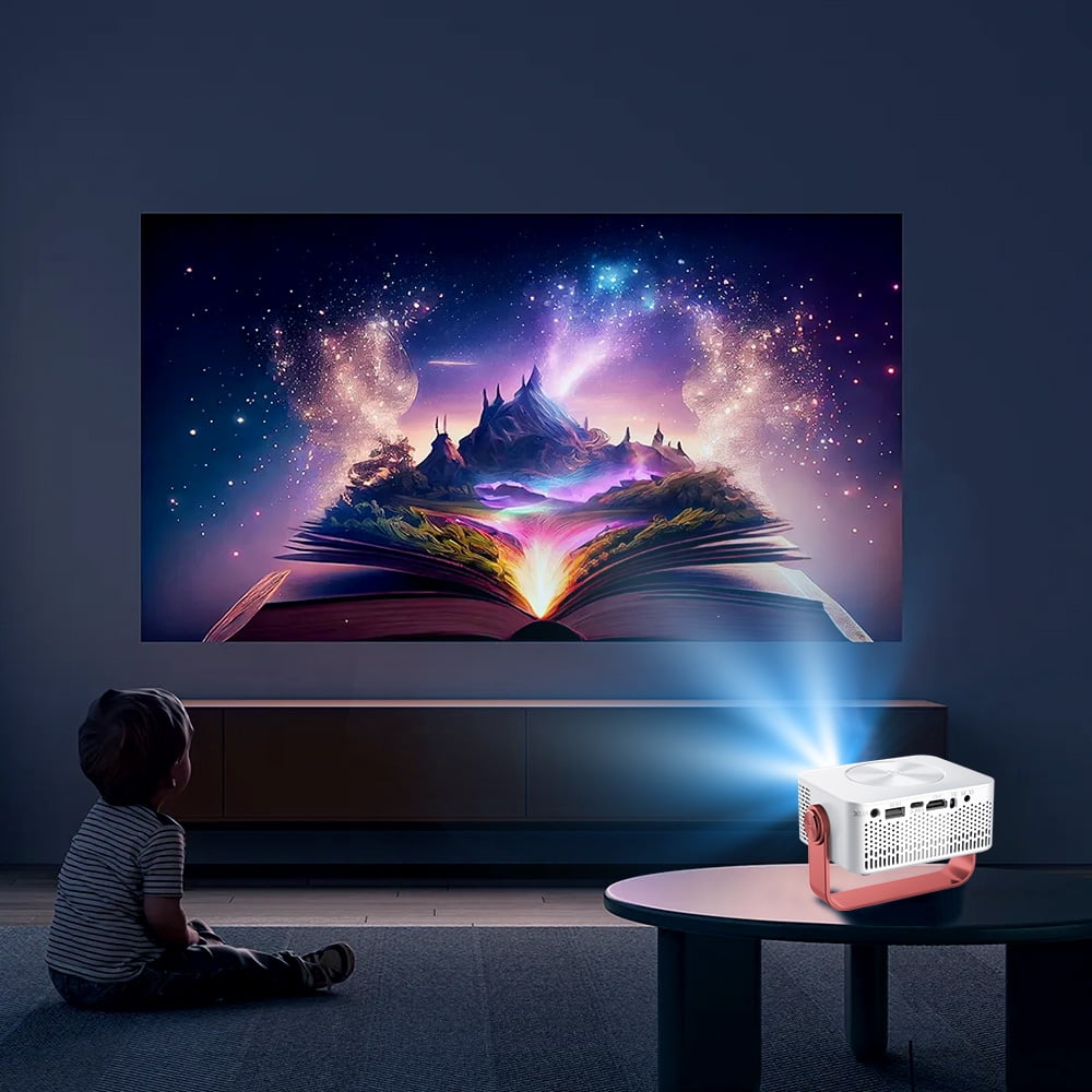 Mini Projector with WiFi , Native 1080P Projector , Projectors for Outdoor Movies Home Theater Built-in Speaker Android11 Dual WiFi6 Allwinner 1080p Compatible with iPhone/Android/PS4/Laptop