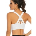 thumbnail image 2 of FANNYC Cross Back Sport Bras Padded Strappy Criss Cross Cropped Bras for Yoga Workout Fitness Activewear Sexy Padded Yoga Bra Tops With Good Support, 2 of 6