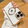 thumbnail image 5 of Luxury Wireless Charge Magsafe Phone Case For iPhone 15 14 13 12 11 Pro Max Plus Transparent Magnetic Electroplate Bumper Cover PURPLE For iPhone 11Pro, 5 of 5