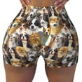 thumbnail image 2 of Balery Cute Dog Pantalones cortos de entrenamiento estampados para mujer, sin costuras, ajustados, para gimnasio, yoga, correr, deportes, ejercicio activo, fitness.-Small, 2 of 8