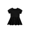 DHFJKG Dress Girls Summer Dresses For Baby Toddler Girls Short Sleeve O-Neck Pure Color Elastic Waist Outdoor Play Dress For 5 Months To 4 Years Leisure Sundress