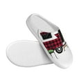 thumbnail image 3 of Wukai Vintage Buffalo Plaid Christmas Camper Print Women's Indoor Bedroom Slipper Slip On Shoes, Unisex House Shoes with Anti-Skid Sole for Men, Gift for Women Men-13, 3 of 7