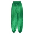 thumbnail image 5 of SiiRoh Women's Indian Belly Dance Satin Harem Pants Loose Solid Color Hippie Trousers Pantalons Green L, 5 of 7