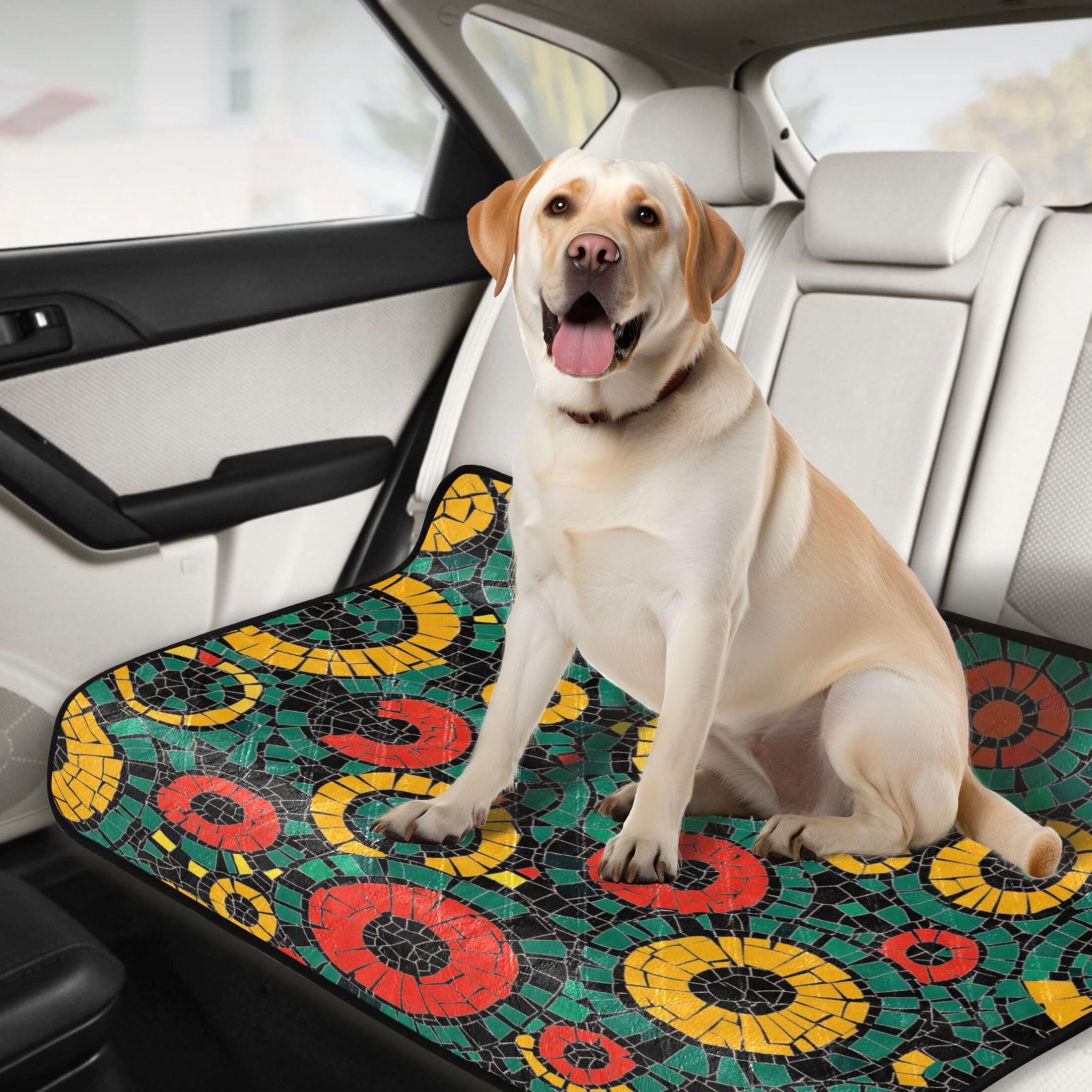 Qxltty Geometric Circle Figure Cat litter Pads Pet Set of 3 Diaper Mats Center Anti-leakage Layer Absorbent Soft and Comfortable