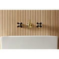 thumbnail image 4 of Kingston Brass KS3127PKX Duchess Double-Handle 3-Hole Wall Mount Bathroom Faucet in Brushed Brass, 4 of 8
