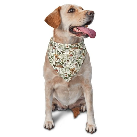 Naloa Mushroom Garnish Dog Bandanas 1PC Washable Triangle Dog Scarfs Premium Durable Fabric for Small Medium Large Dogs and Cats