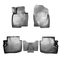 3D Custom Fit Floor Mats for 2016-2024 Mazda CX-9 (All Trims), All-Weather Floor Liners, Full Set for 1st & 2nd Row, Black, Rubber