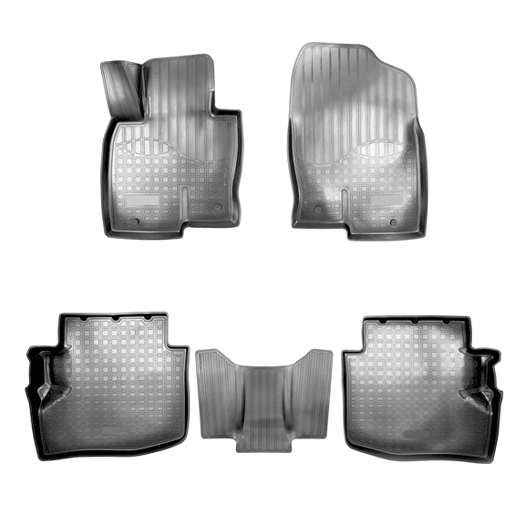 3D Custom Fit Floor Mats for 2016-2024 Mazda CX-9 (All Trims), All-Weather Floor Liners, Full Set for 1st & 2nd Row, Black, Rubber