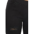 thumbnail image 5 of Women's Stretch Pull On Jeans Ripped Distressed Skinny Denim Jeggings Size X-Large / Washed Black, 5 of 5