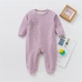 thumbnail image 2 of Otqutp Toddler Warm Winter Bodysuit Baby Girls Boys Warm Soft Romper Long Sleeve Jumpsuit 0-24 Months Baby Solid Color Rompers Winter Outfits(Purple,3-6 Months), 2 of 9