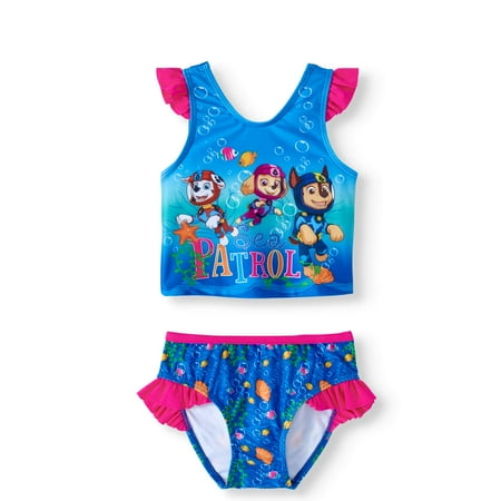 - Toddler Girl Ruffle Trim Tankini Swimsuit