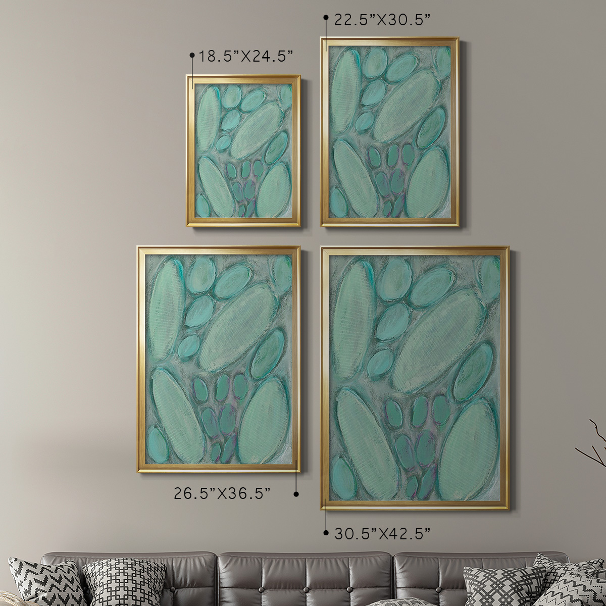 Blue Orbs I Premium Framed Print, in Gold, Black, or Silver - Ready to Hang