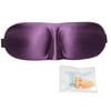 3D Purple Sleeping Eye Mask Blindfold | With Earplugs Shade Seamless Curves Relaxing Sleep Wake Up Well Rested