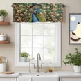 thumbnail image 2 of Rustic Feathered Valance Curtain Peacock Animal Abstract Pattern Window Valances Rod Pocket Short Curtains Window Treatments for Kitchen Bedroom Bathroom Laundry 60" x 18", 2 of 9
