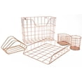 thumbnail image 2 of Wire Metal 5 in 1 Desk Organizer Set, Copper, 2 of 10