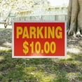 thumbnail image 5 of Parking $10 Dollars Yard Sign 5 Pack of 24 Inch x 36 Inch Double Sided Weatherproof Heavy-Duty Plastic with Stake | Event Parking, Affordable Pricing, Clear Messaging | Made in USA, 5 of 7