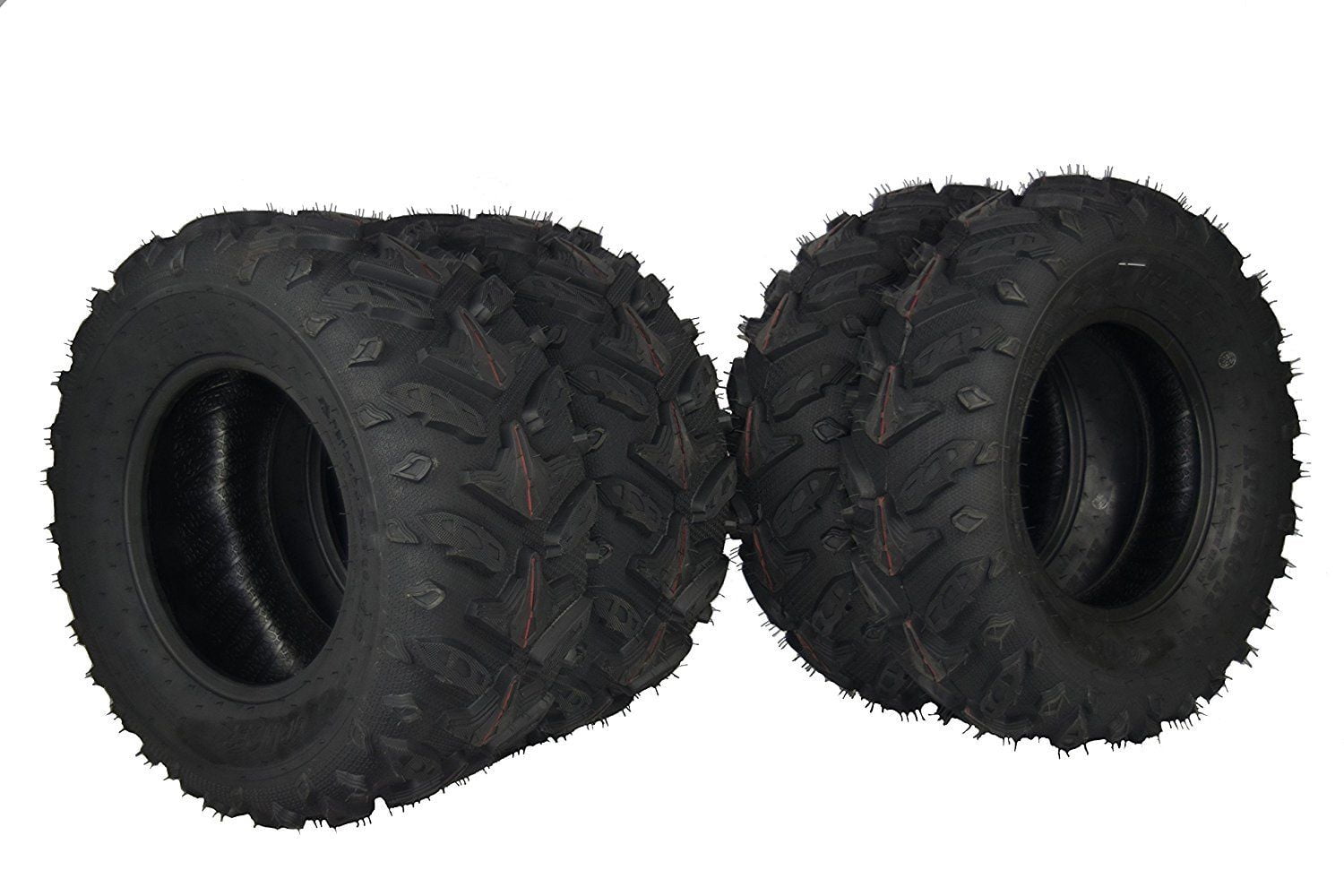 MASSFX Grinder 25x8-12 Front 2 Set ATV Tires 25x8x12 25x8/12 Dual Compound Tread